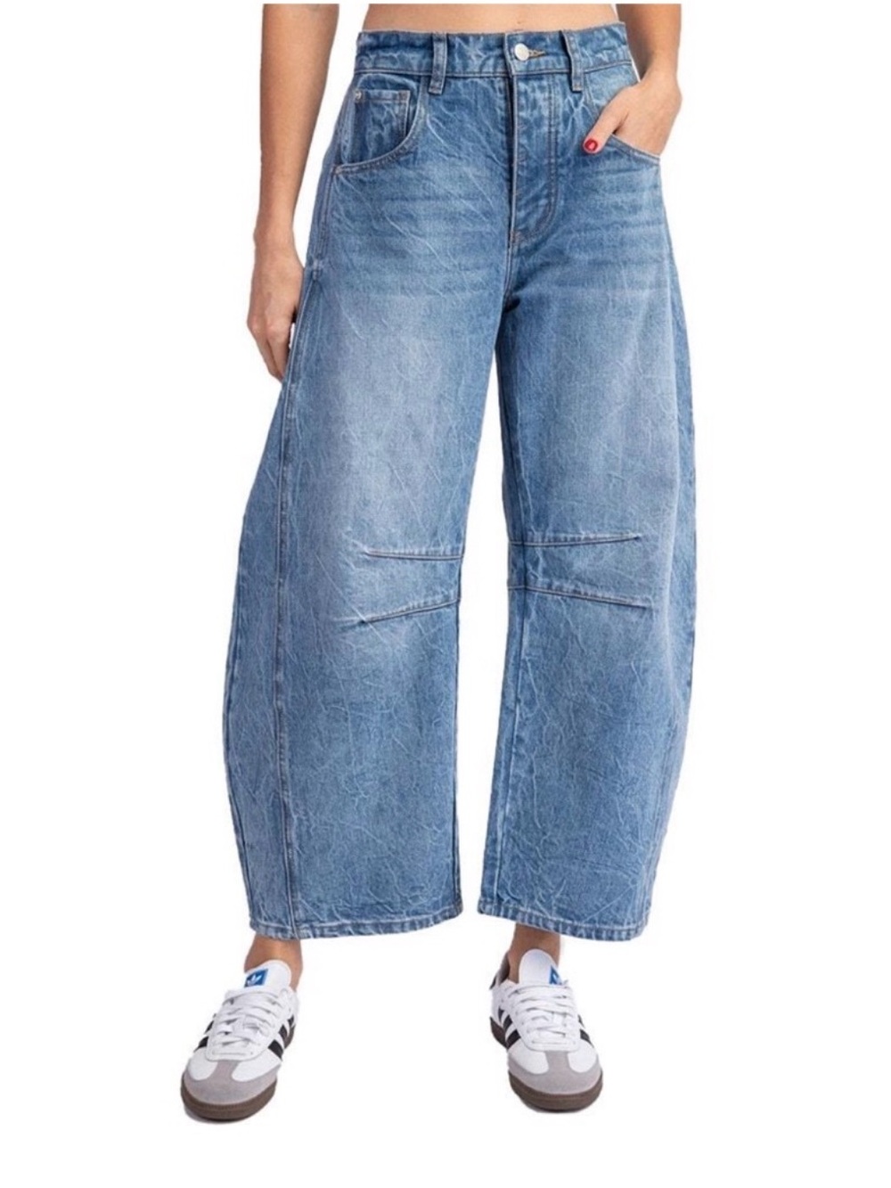 ee some Denim Mineral Washed Barrel Jeans Large